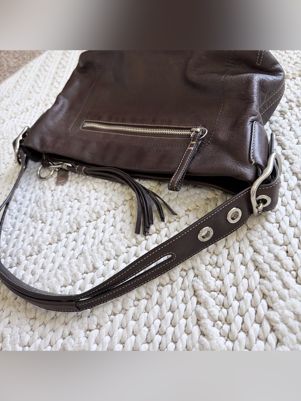 Vintage COACH Legacy East West Duffle Mahogany leather shoulder bag purse 1417 - Picture 7 of 13
